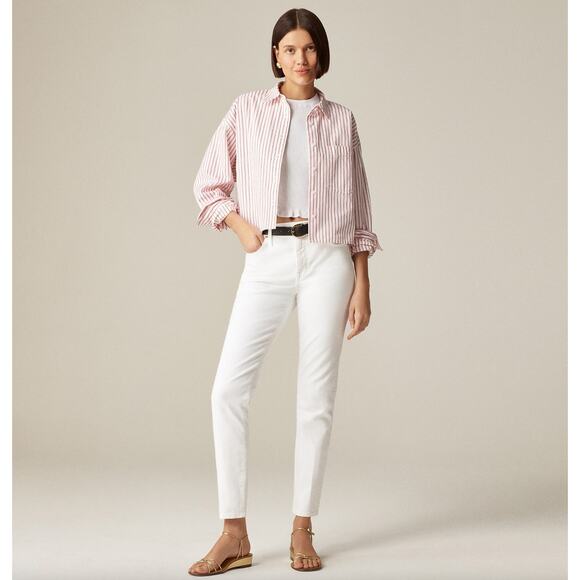 J.Crew Slim Jean White Stretch Denim Mid Rise Classic Preppy Womens US 31 NWT - Picture 1 of 14